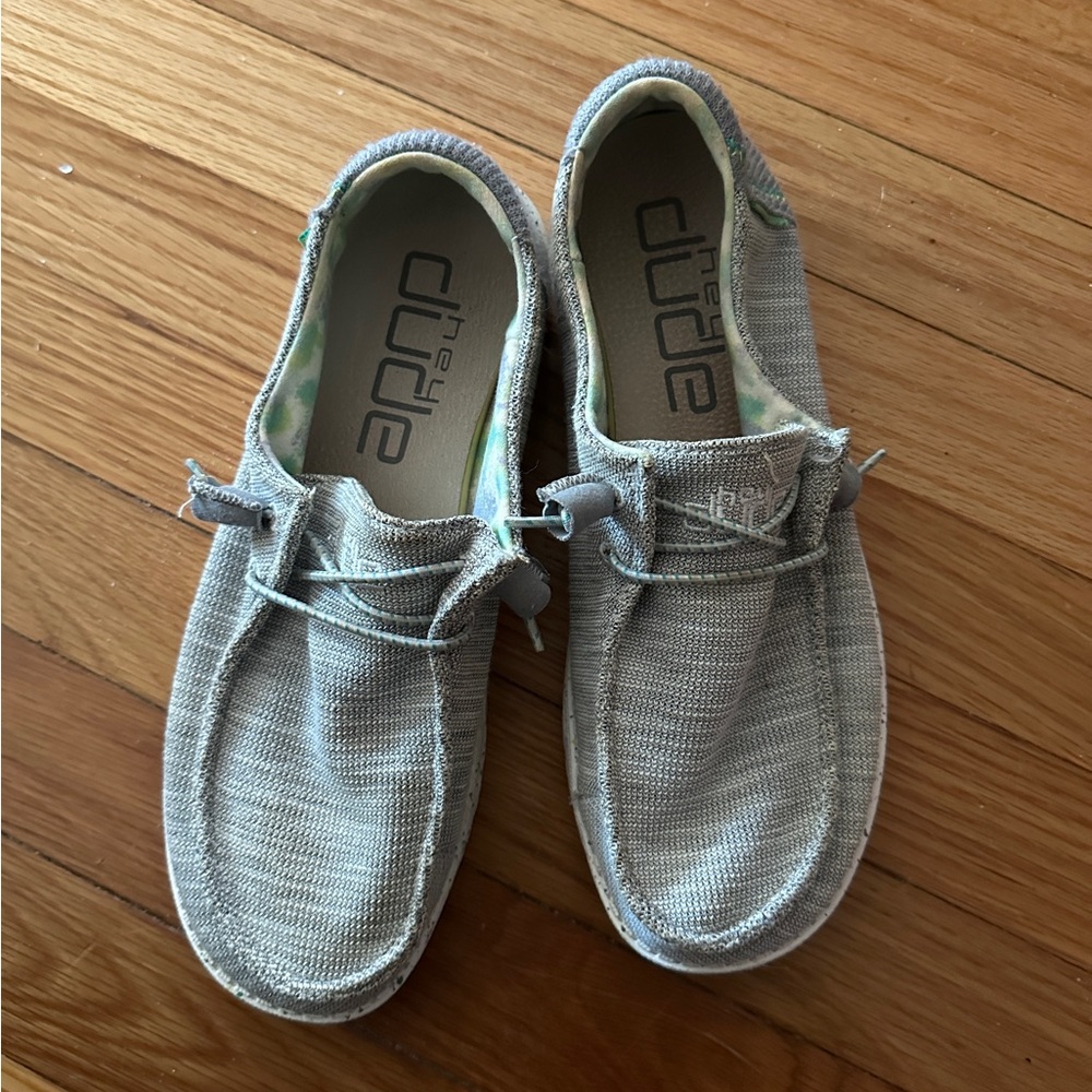 Hey Dude Wendy Stretch Pearl River (Light Gray) Casual Shoes Women’s 8